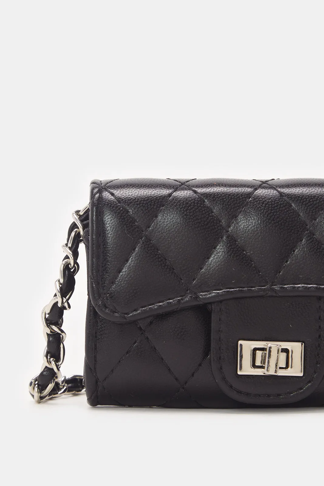 Women Black Textured Handbag sold by Redtag product image thumbnail 3