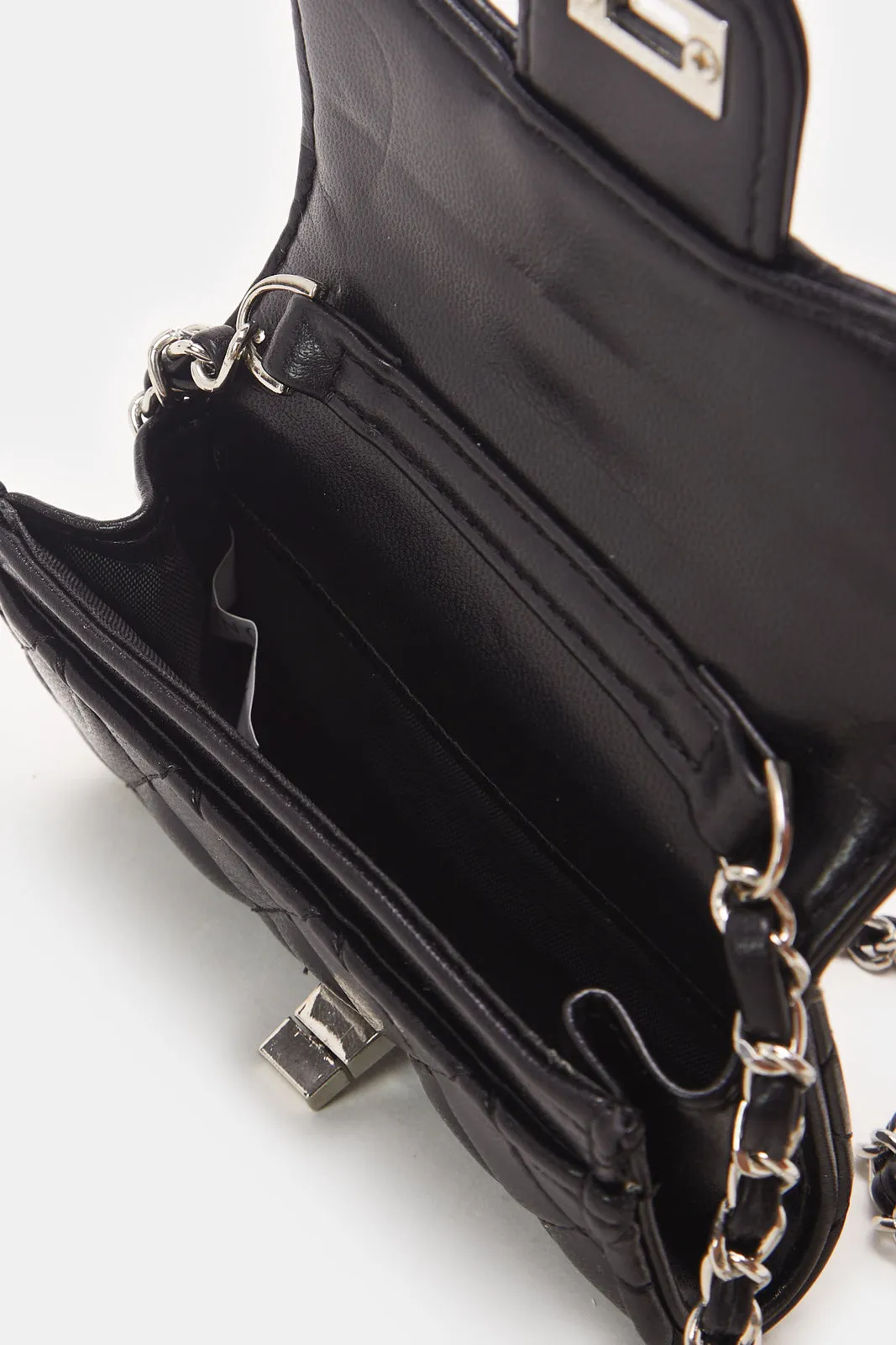 Women Black Textured Handbag sold by Redtag product image thumbnail 4