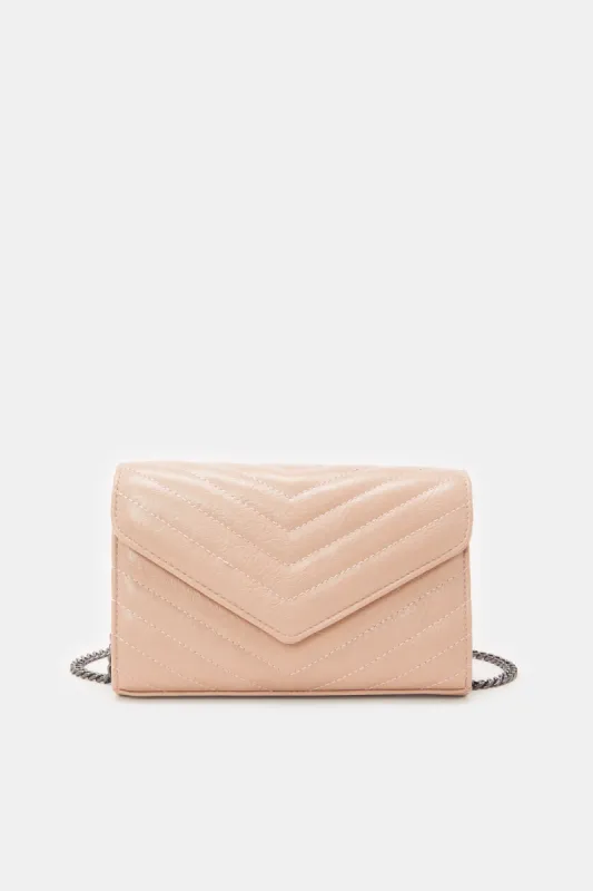 Women Pink Textured Handbag sold by Redtag