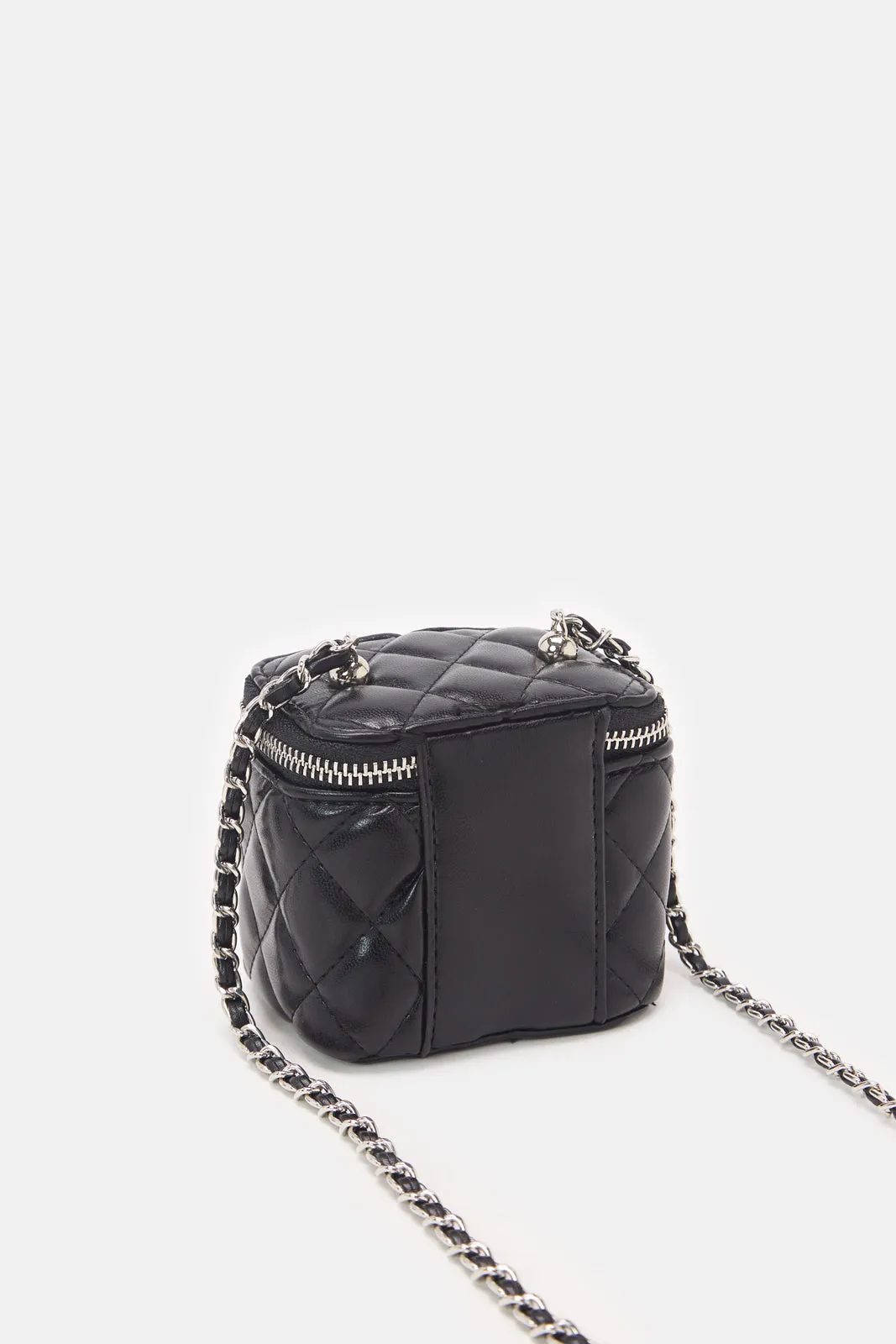 Women Black Textured Handbag sold by Redtag product image thumbnail 2