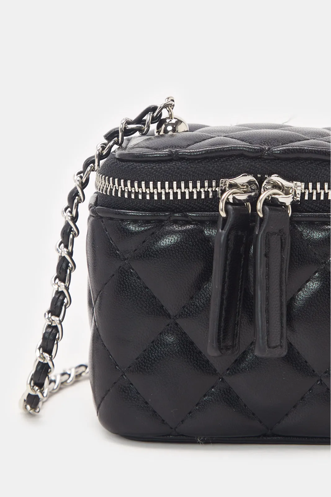 Women Black Textured Handbag sold by Redtag product image thumbnail 3