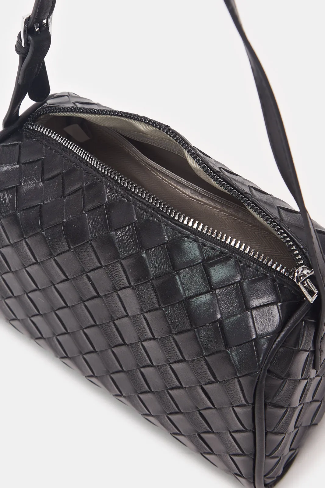 Women Black Textured Handbag sold by Redtag product image thumbnail 4
