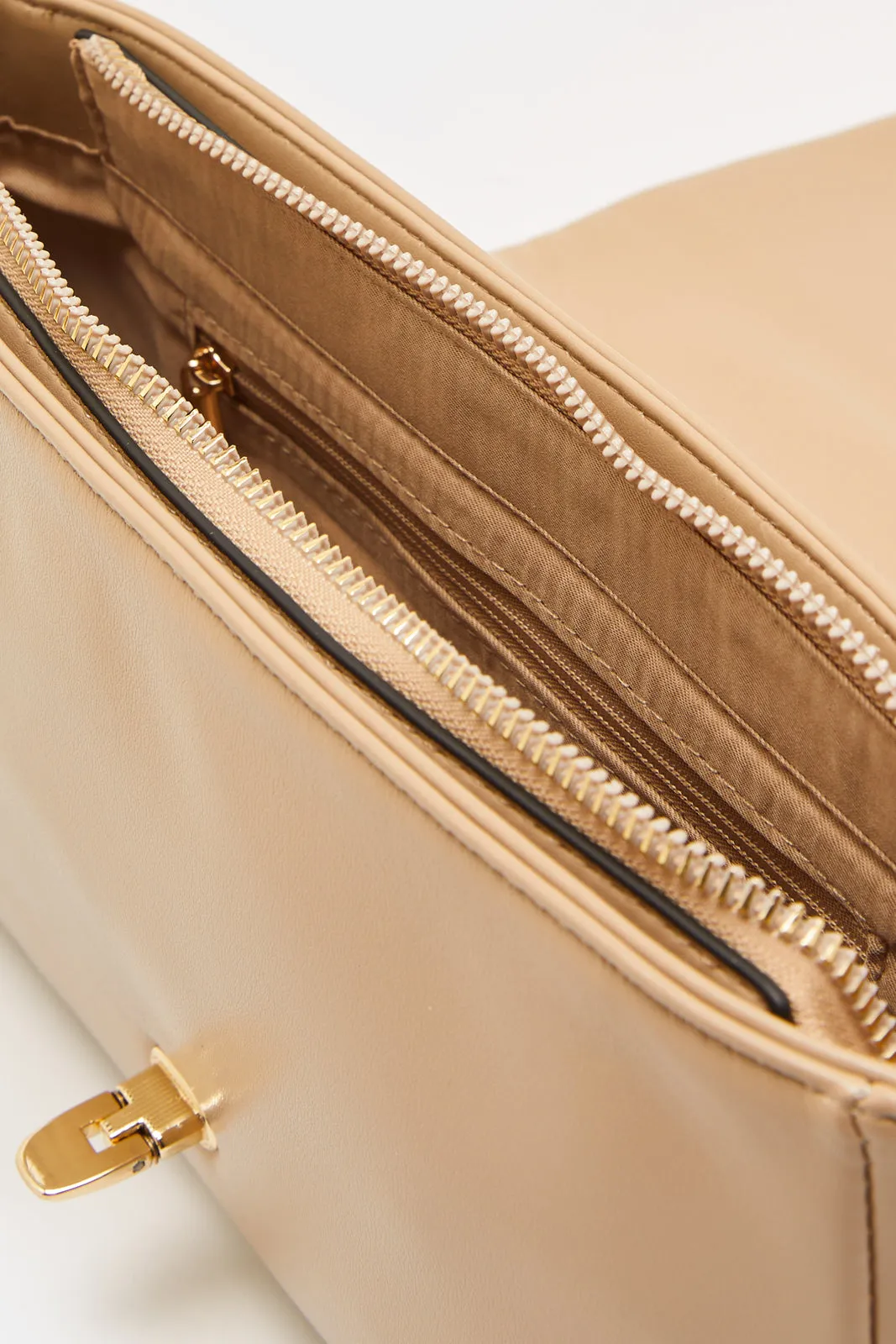 Women Beige Quilted Bag sold by Redtag product image thumbnail 4