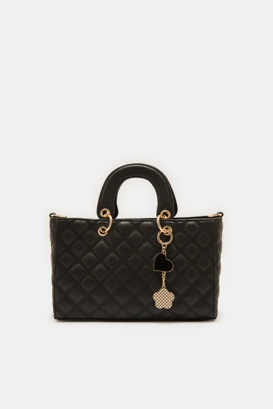 Women Black Quilting Day Bag sold by Redtag