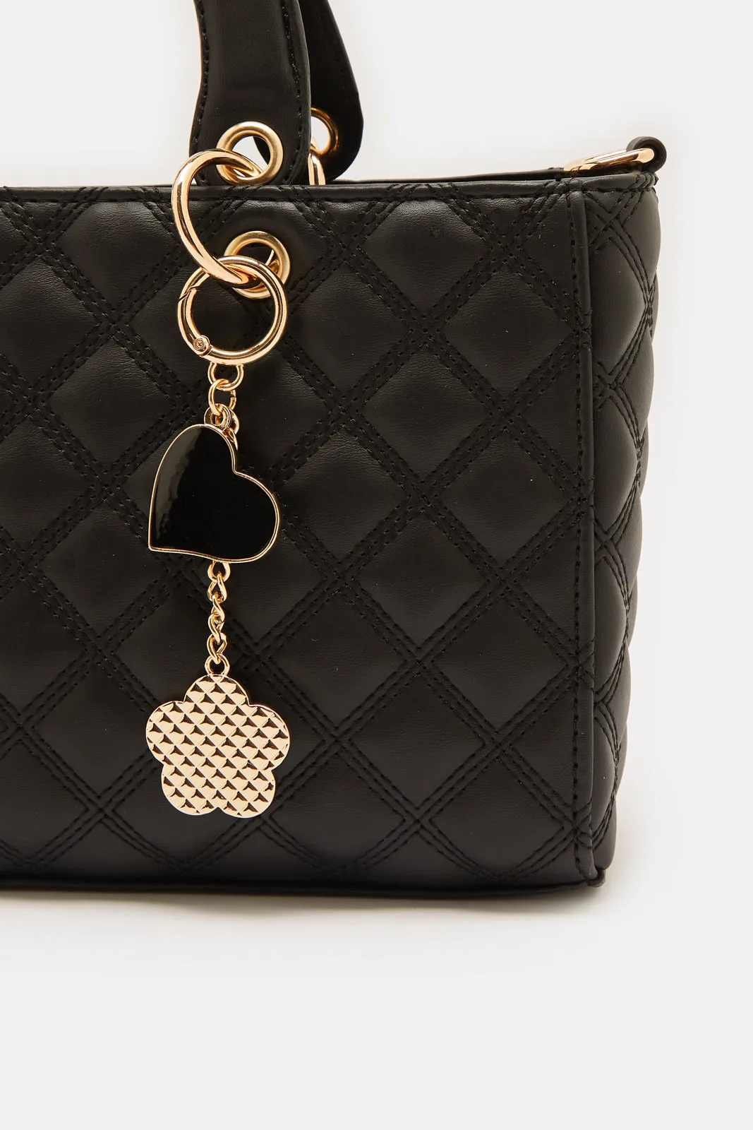 Women Black Quilting Day Bag sold by Redtag product image thumbnail 3