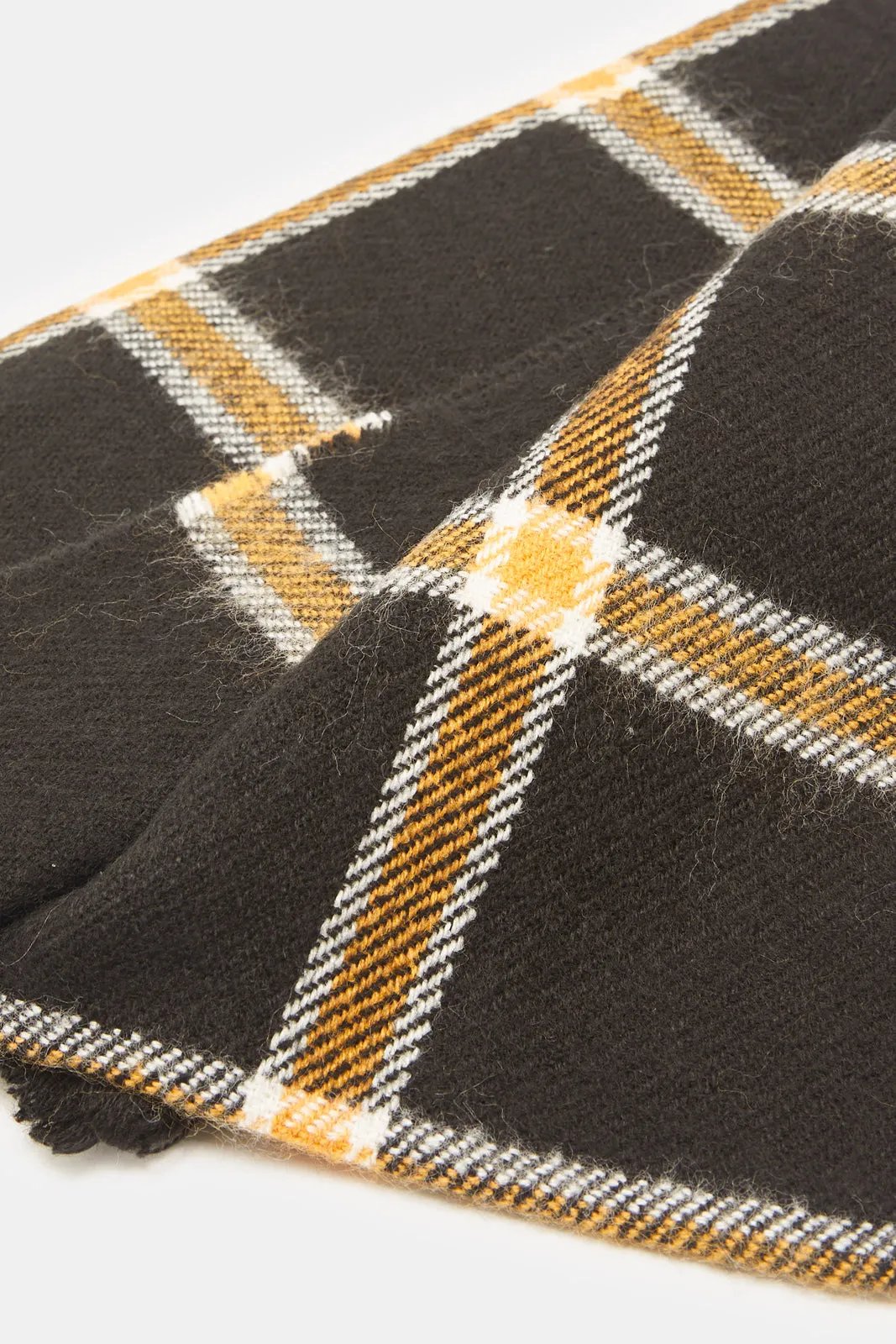 Men Brown Checkered Scarf sold by Redtag product image thumbnail 4