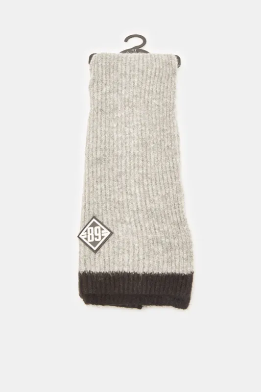 Men Grey Knitted Scarf sold by Redtag