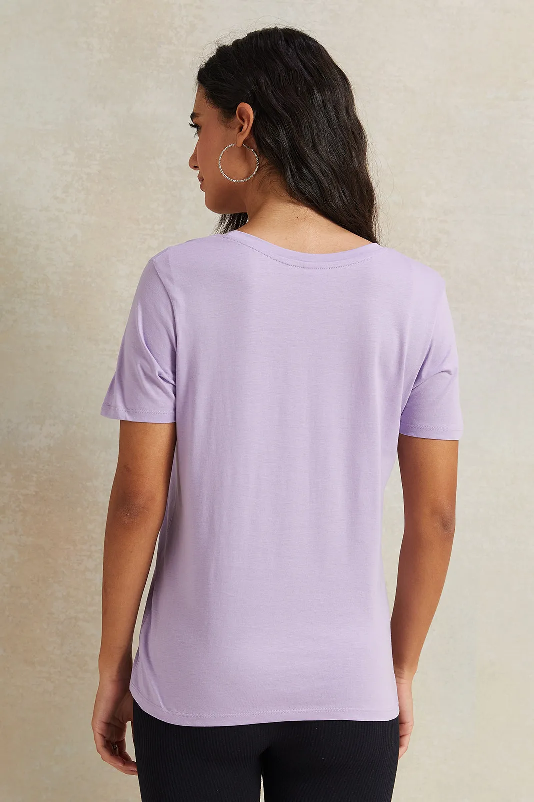 Women Lilac Snoopy Printed T-Shirt sold by Redtag product image thumbnail 3