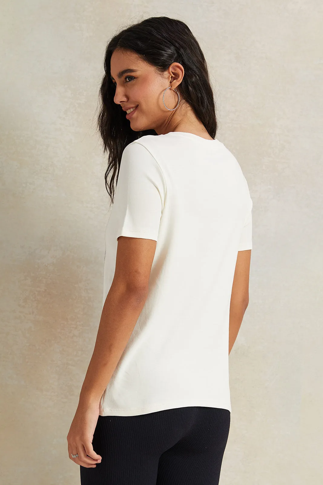 Women White Sequence T-Shirt sold by Redtag product image thumbnail 3