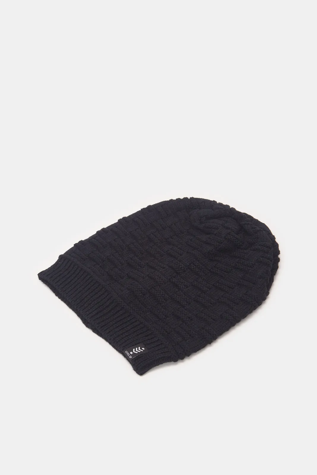 Men Grey And Black Knitted Cap Set (2 Piece) sold by Redtag product image thumbnail 2