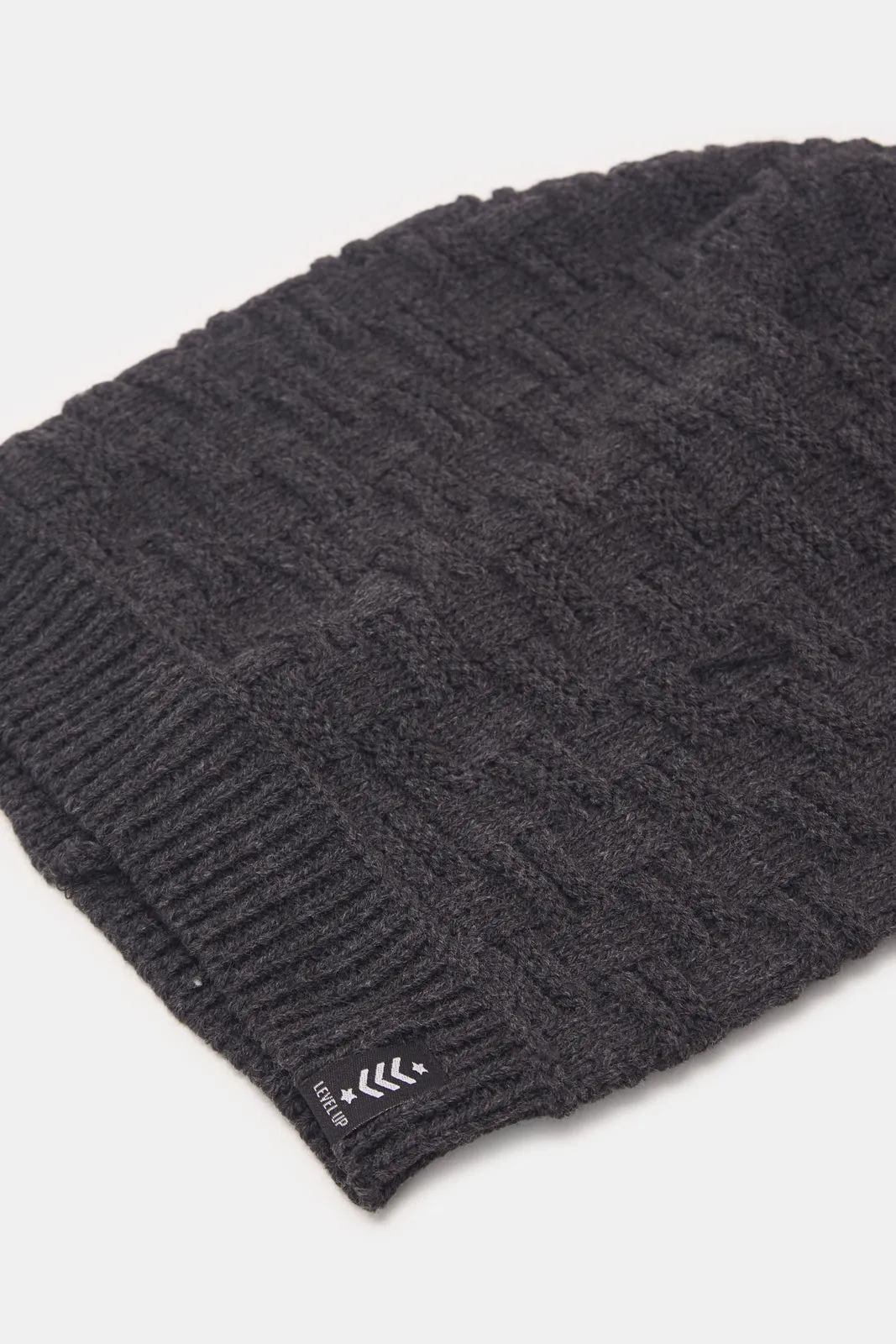 Men Grey And Black Knitted Cap Set (2 Piece) sold by Redtag product image thumbnail 5