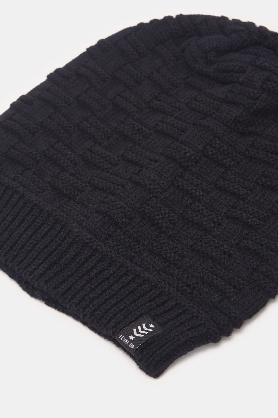 Men Grey And Black Knitted Cap Set (2 Piece) sold by Redtag product image thumbnail 3