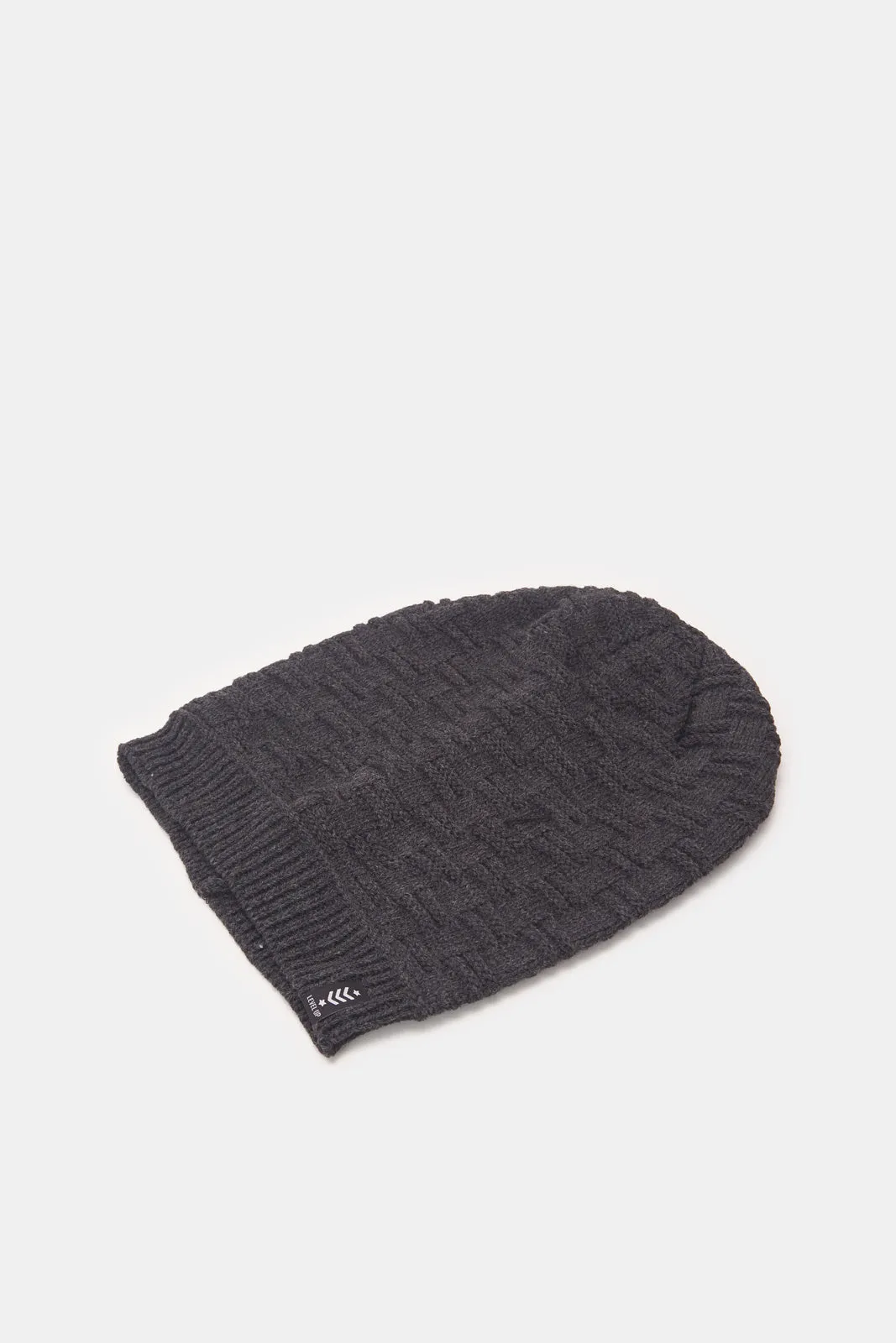 Men Grey And Black Knitted Cap Set (2 Piece) sold by Redtag product image thumbnail 4