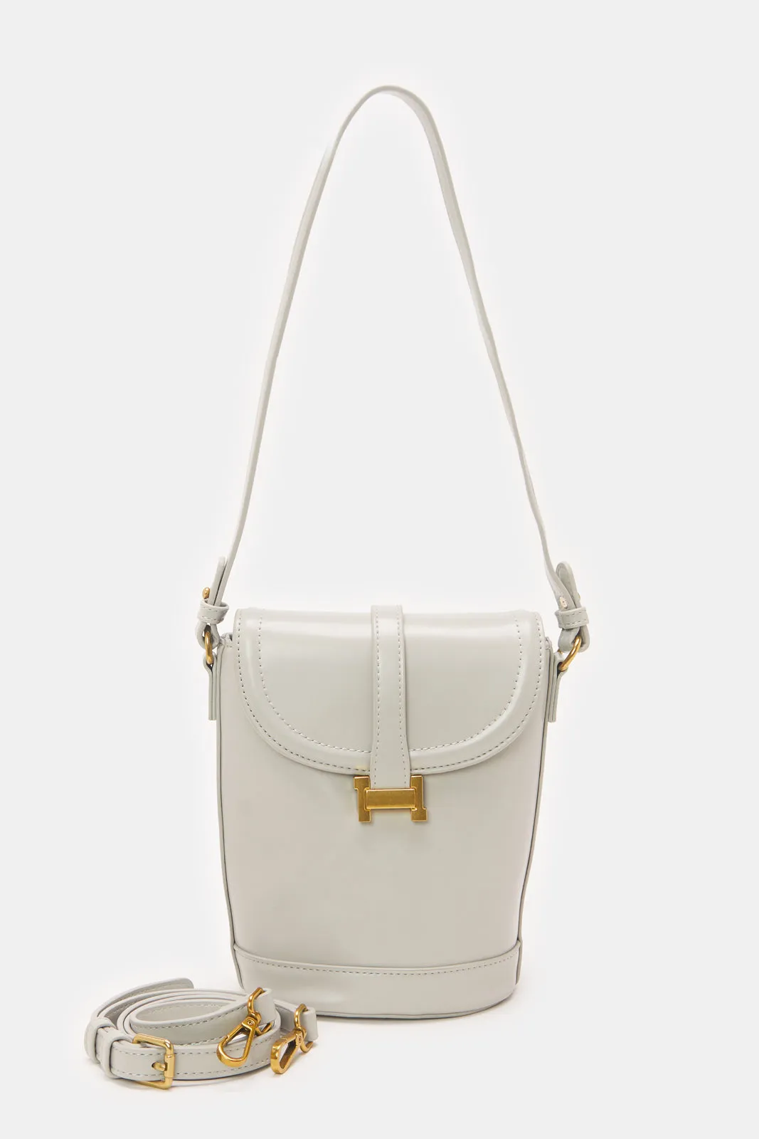 Grey Women Detachable Handle Handbag sold by Redtag