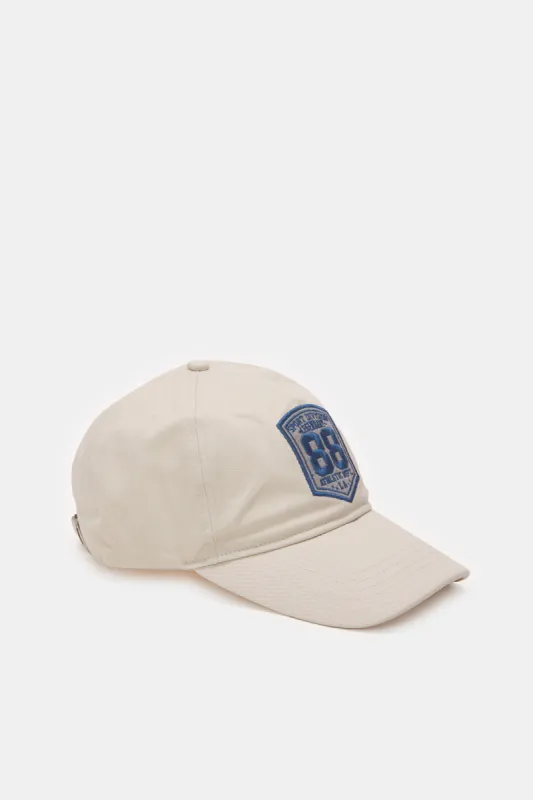 Men Beige Cap With Patch sold by Redtag