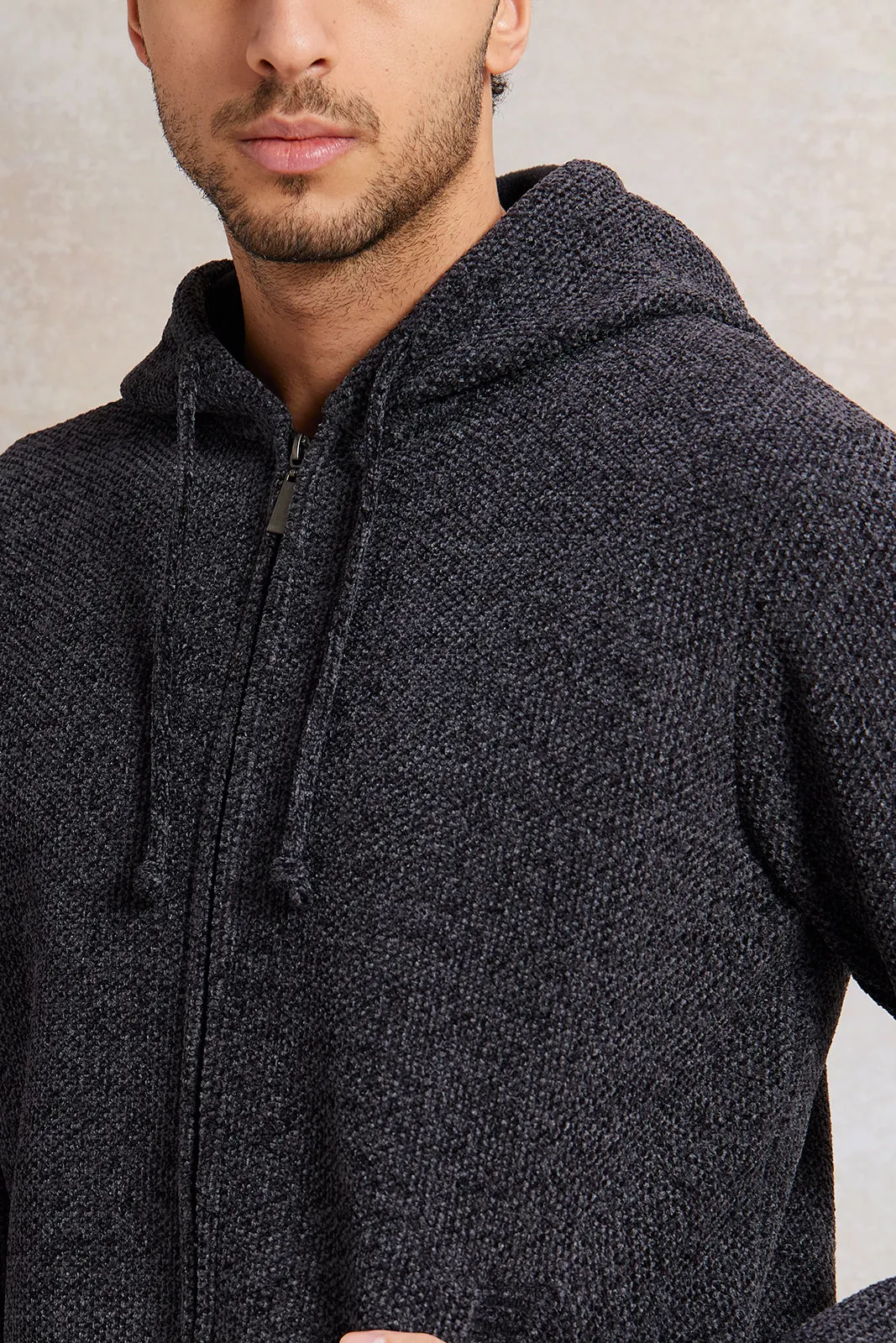 Men Charcoal Knitted Sweater sold by Redtag product image thumbnail 4