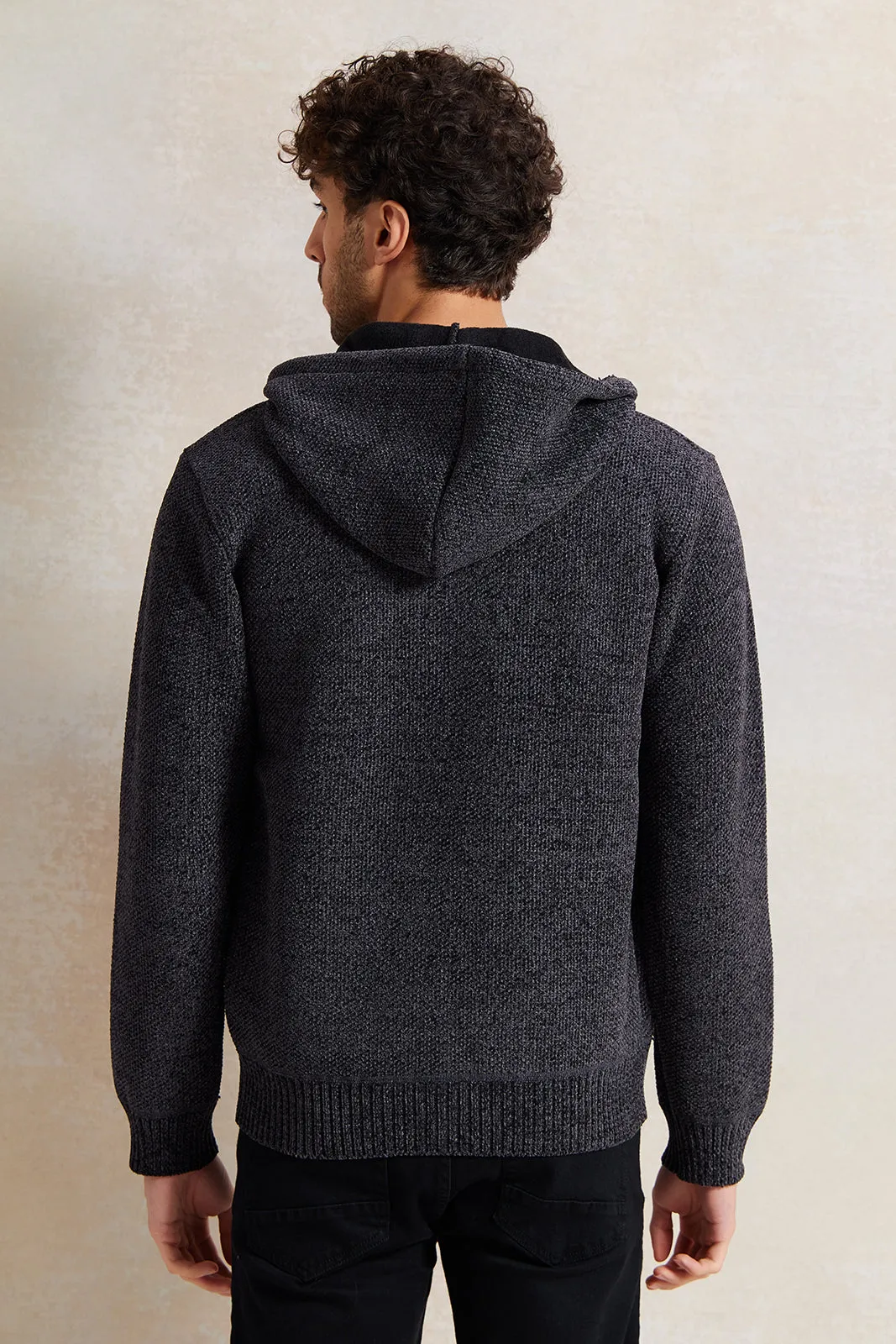 Men Charcoal Knitted Sweater sold by Redtag product image thumbnail 3