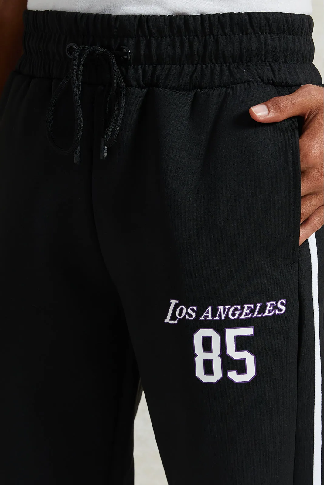 Men Black Printed Basketball Active Pant sold by Redtag product image thumbnail 4