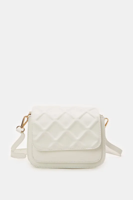 White Embellished Ladies Handbag sold by Redtag