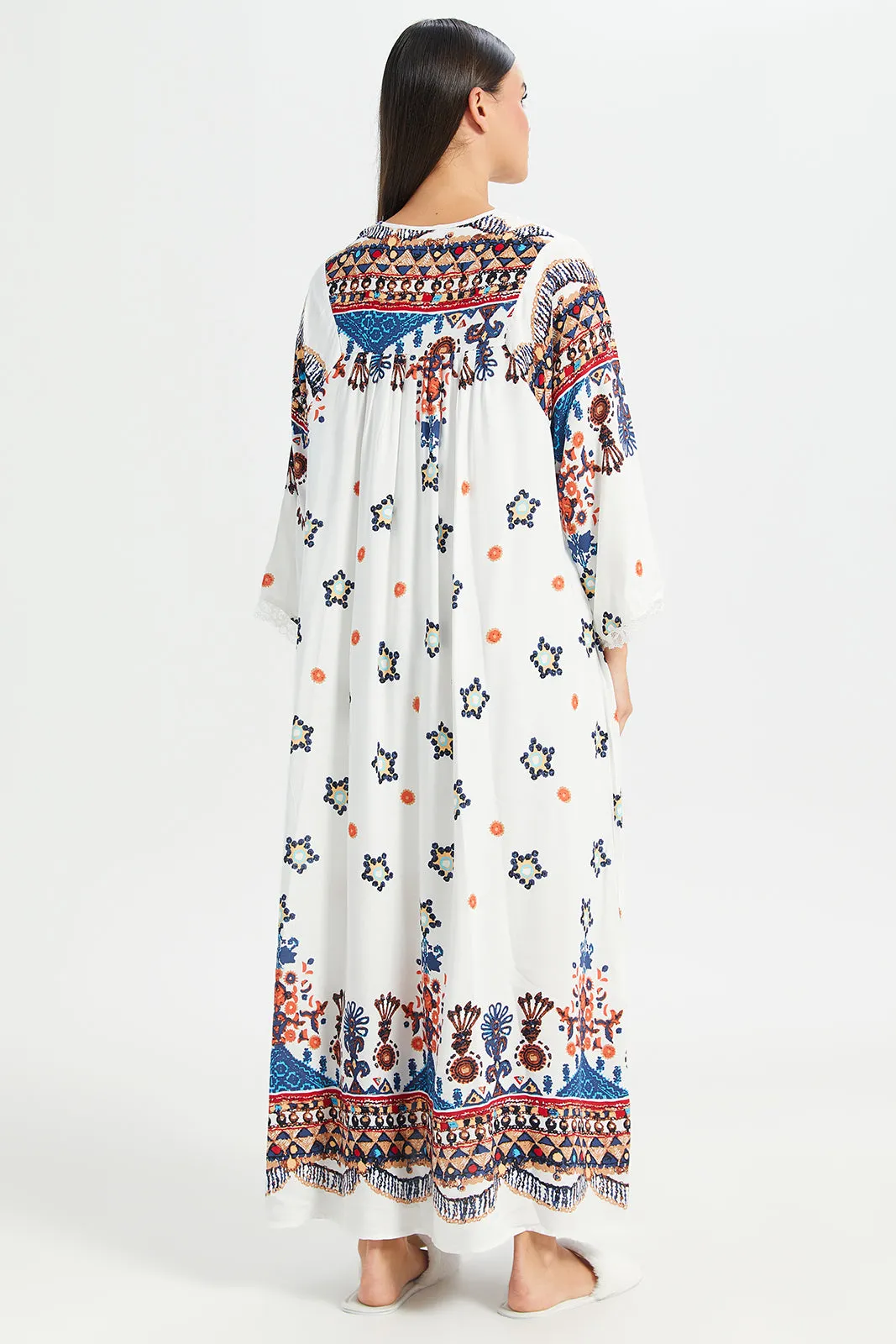 Women Ivory All-Over Print Nightgown sold by Redtag product image thumbnail 3