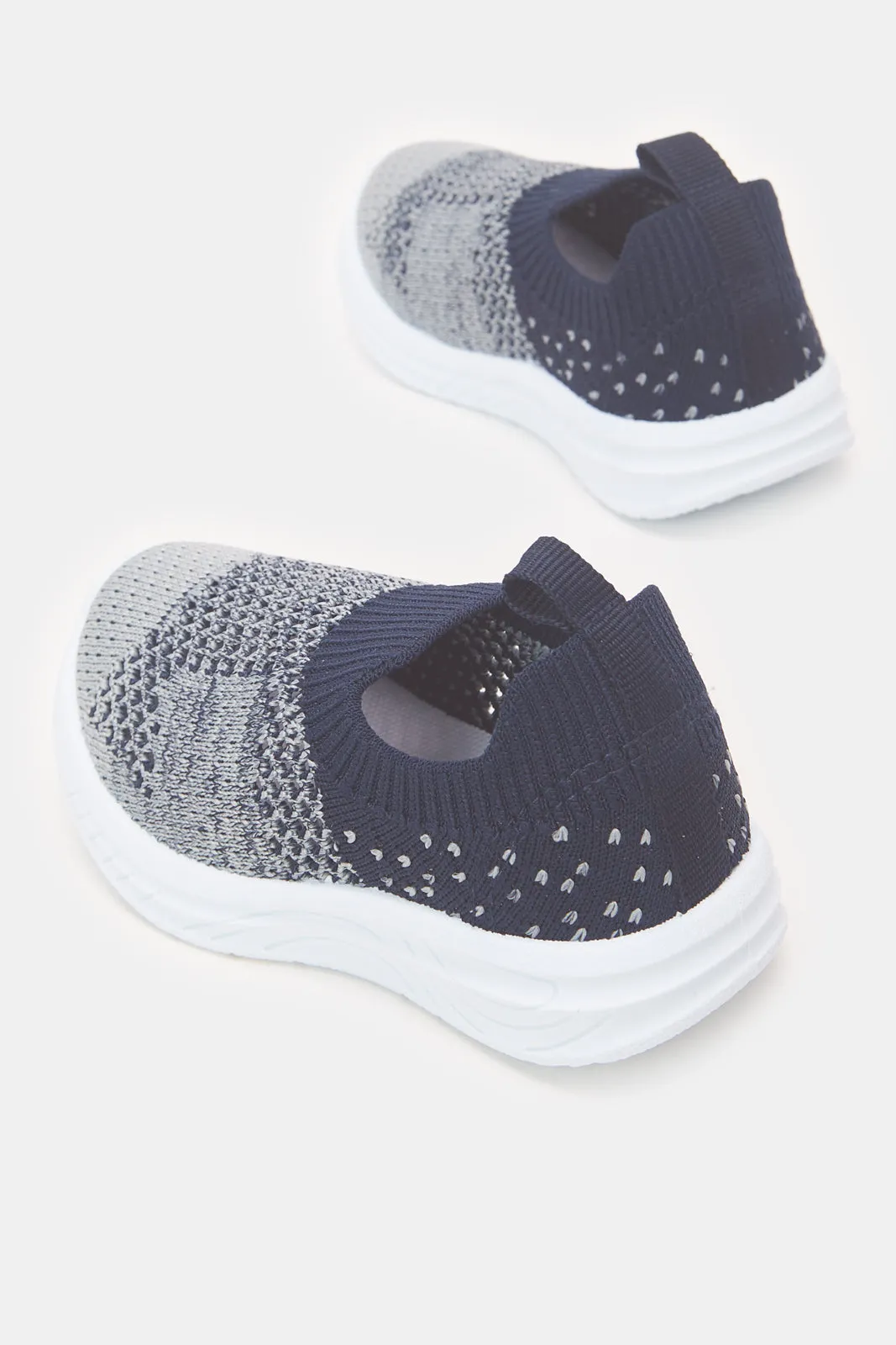 Infant Boys Grey And Navy Fly Knit Slip-On Pumps sold by Redtag product image thumbnail 4