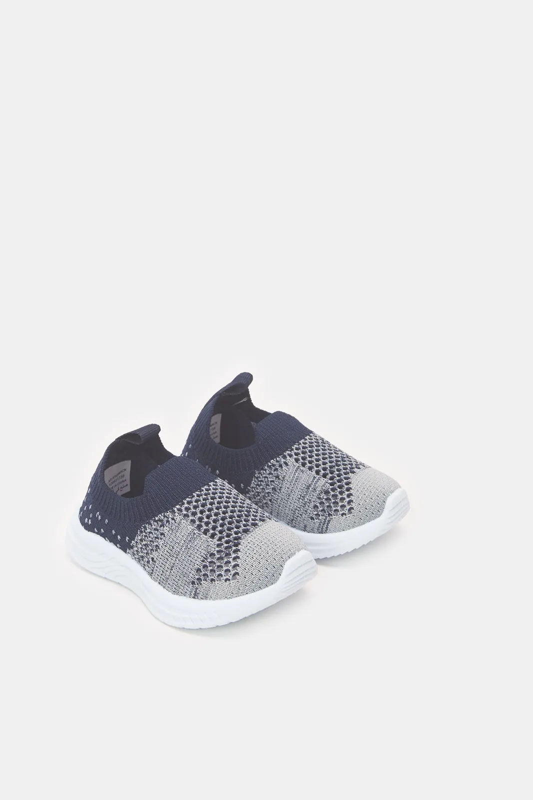 Infant Boys Grey And Navy Fly Knit Slip-On Pumps sold by Redtag product image thumbnail 2