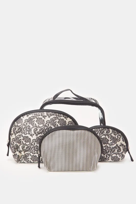 Women Brown Animal print Cosmetic Pouch (4 Piece) sold by Redtag