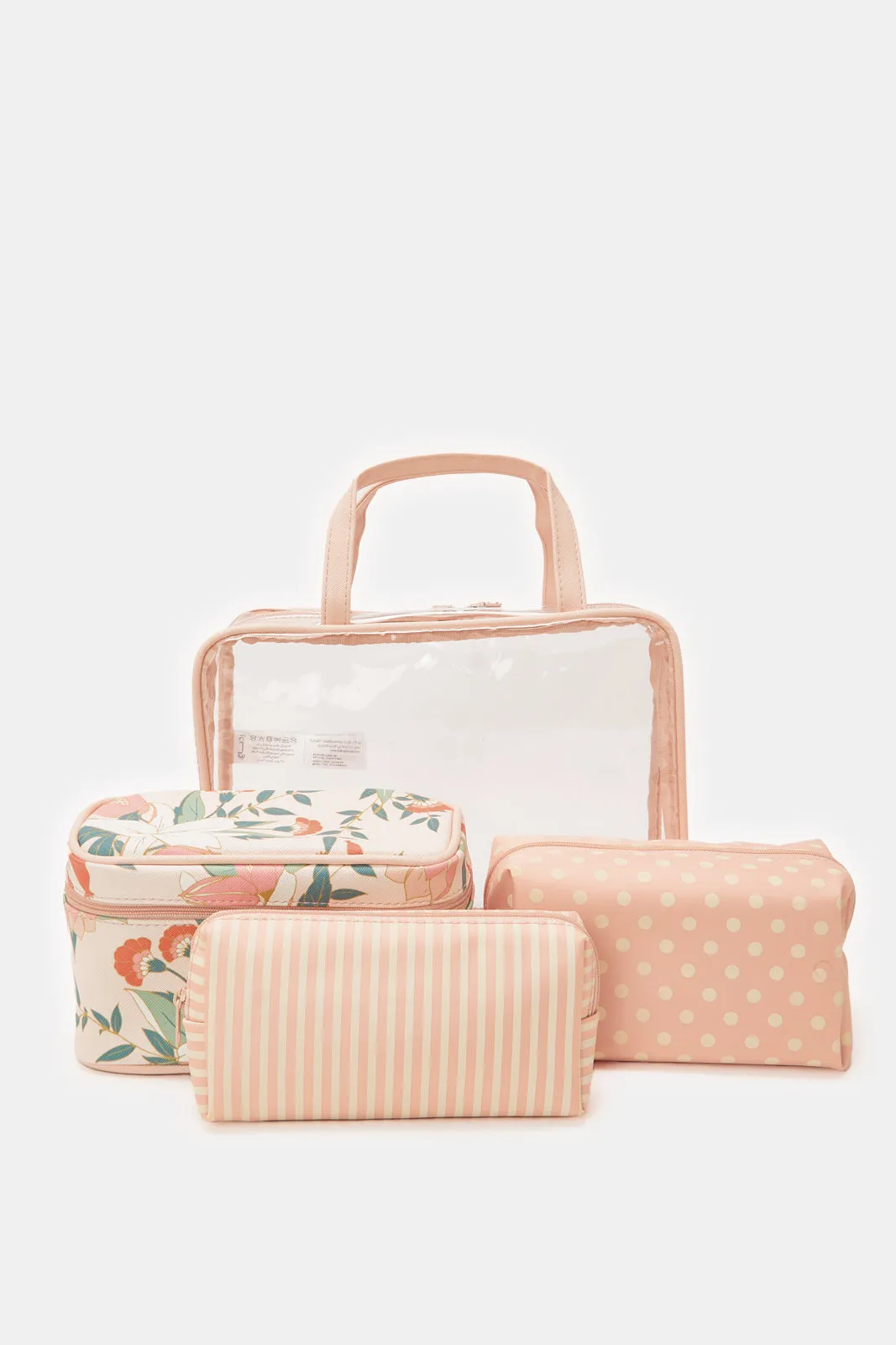 Women Pink Floral Print Cosmetic Pouch Set (4 Piece) sold by Redtag