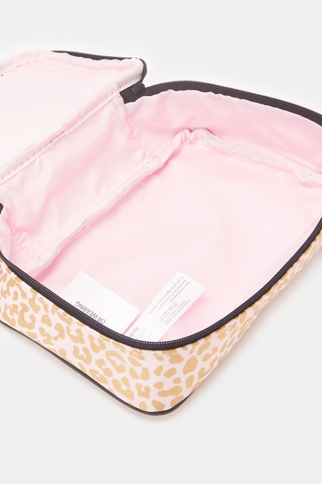 Women Pink And Black Animal print Cosmetic Pouch Set (Pack of 4) sold by Redtag product image thumbnail 5