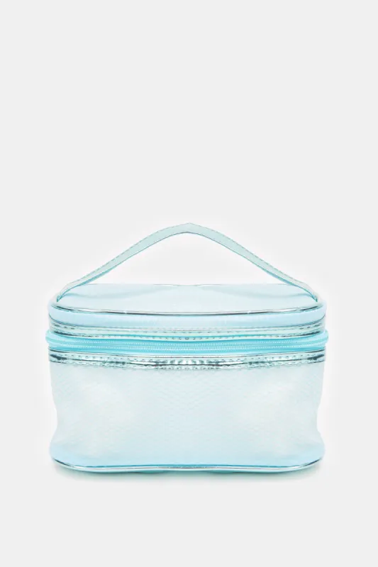 Women Blue Pouch With a Handle sold by Redtag