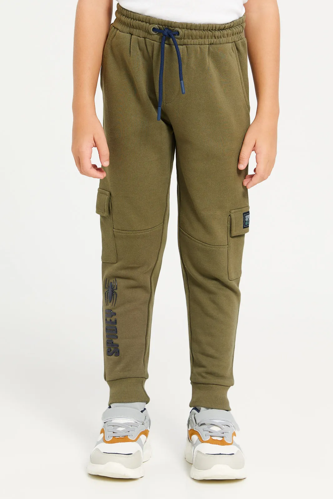 Boys Green Spiderman Print Track Pants sold by Redtag