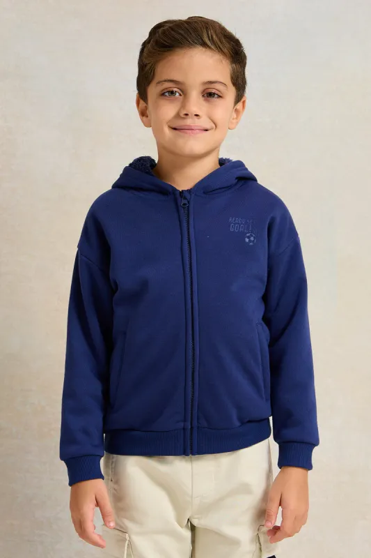 Boys Navy Hooded Sweatshirt sold by Redtag