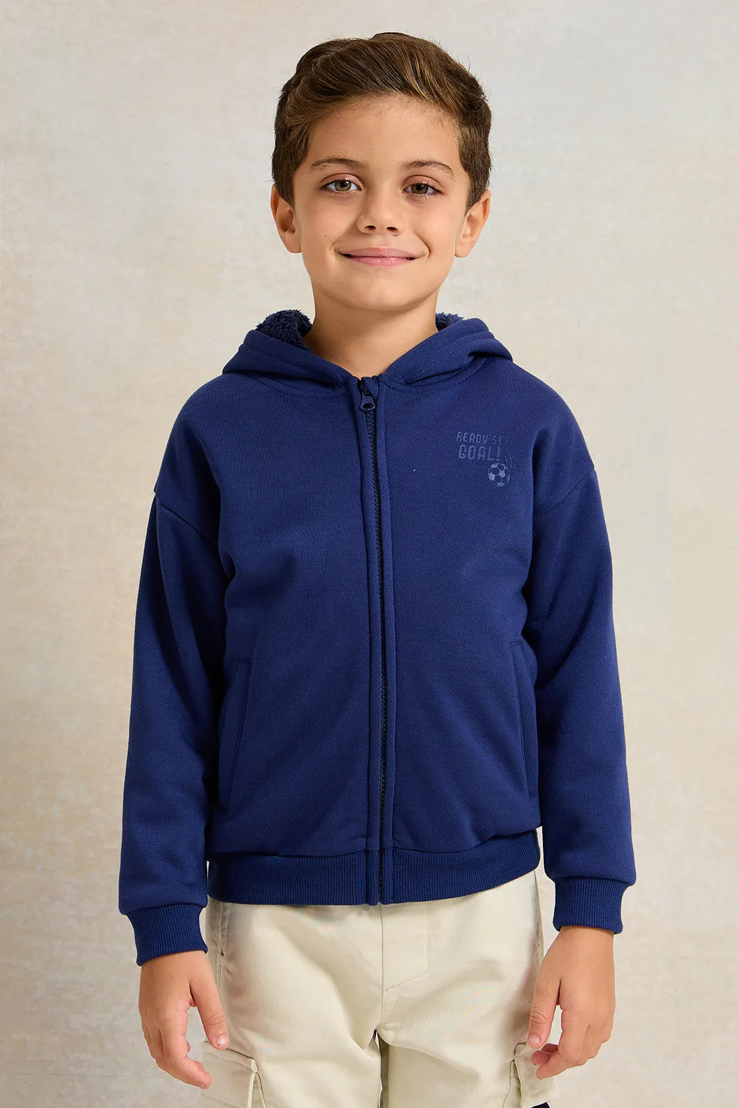 Boys Navy Hooded Sweatshirt sold by Redtag