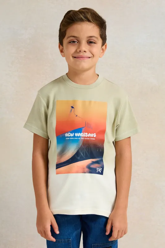 Boys Mint Printed T-shirt sold by Redtag