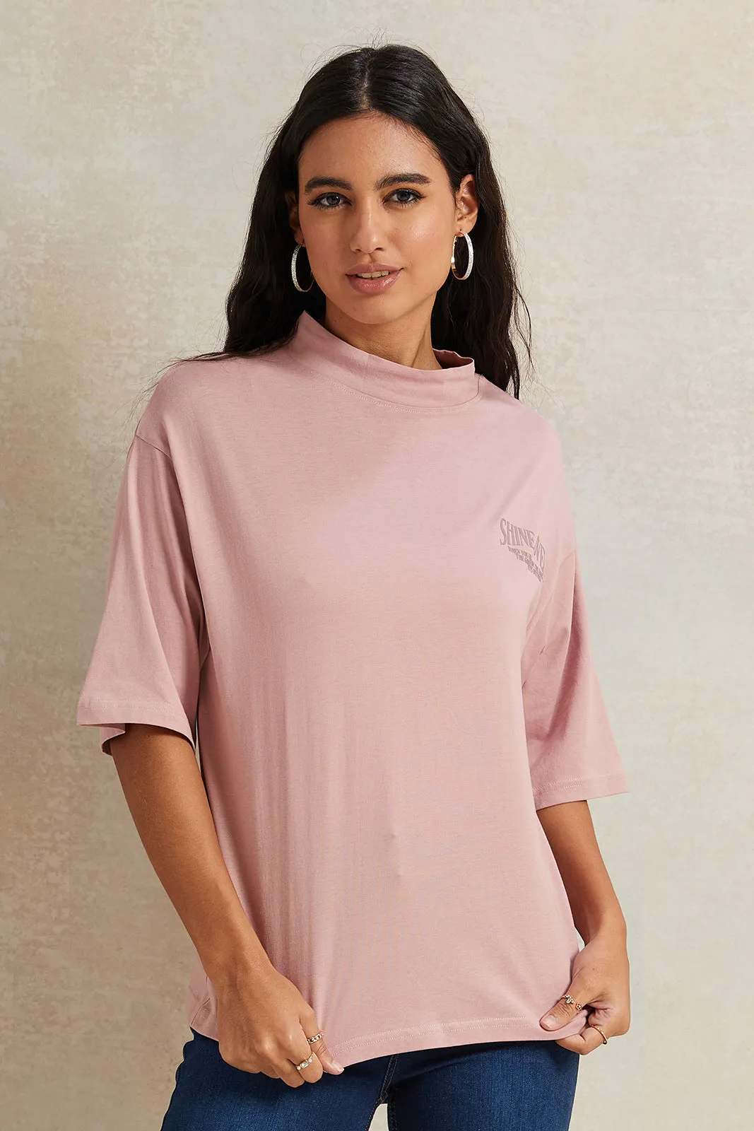 Women Pink Printed T-shirt sold by Redtag