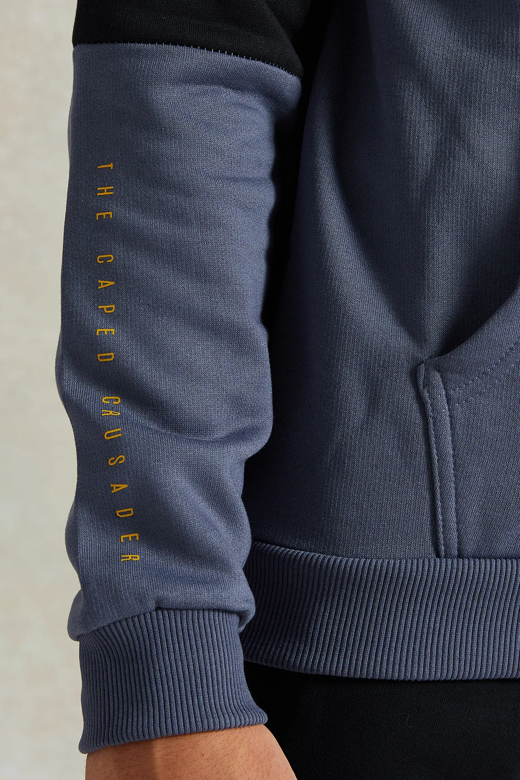 Senior Boys Black And Grey Printed Hooded Sweatshirt sold by Redtag product image thumbnail 5