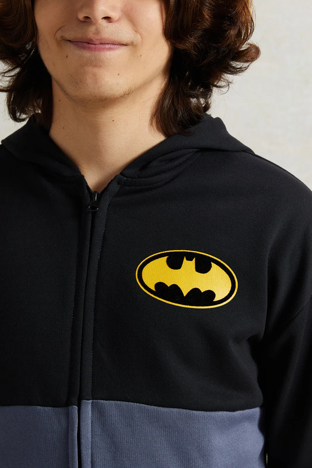 Senior Boys Black And Grey Printed Hooded Sweatshirt sold by Redtag product image thumbnail 4