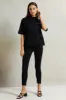 Women Black High-Neck Boxy T-Shirt sold by Redtag