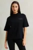 Women Black High-Neck Boxy T-Shirt sold by Redtag