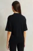 Women Black High-Neck Boxy T-Shirt sold by Redtag