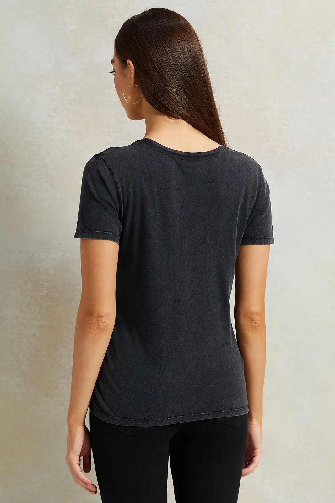 Women Charcoal Donald Duck Printed T-Shirt sold by Redtag product image thumbnail 3