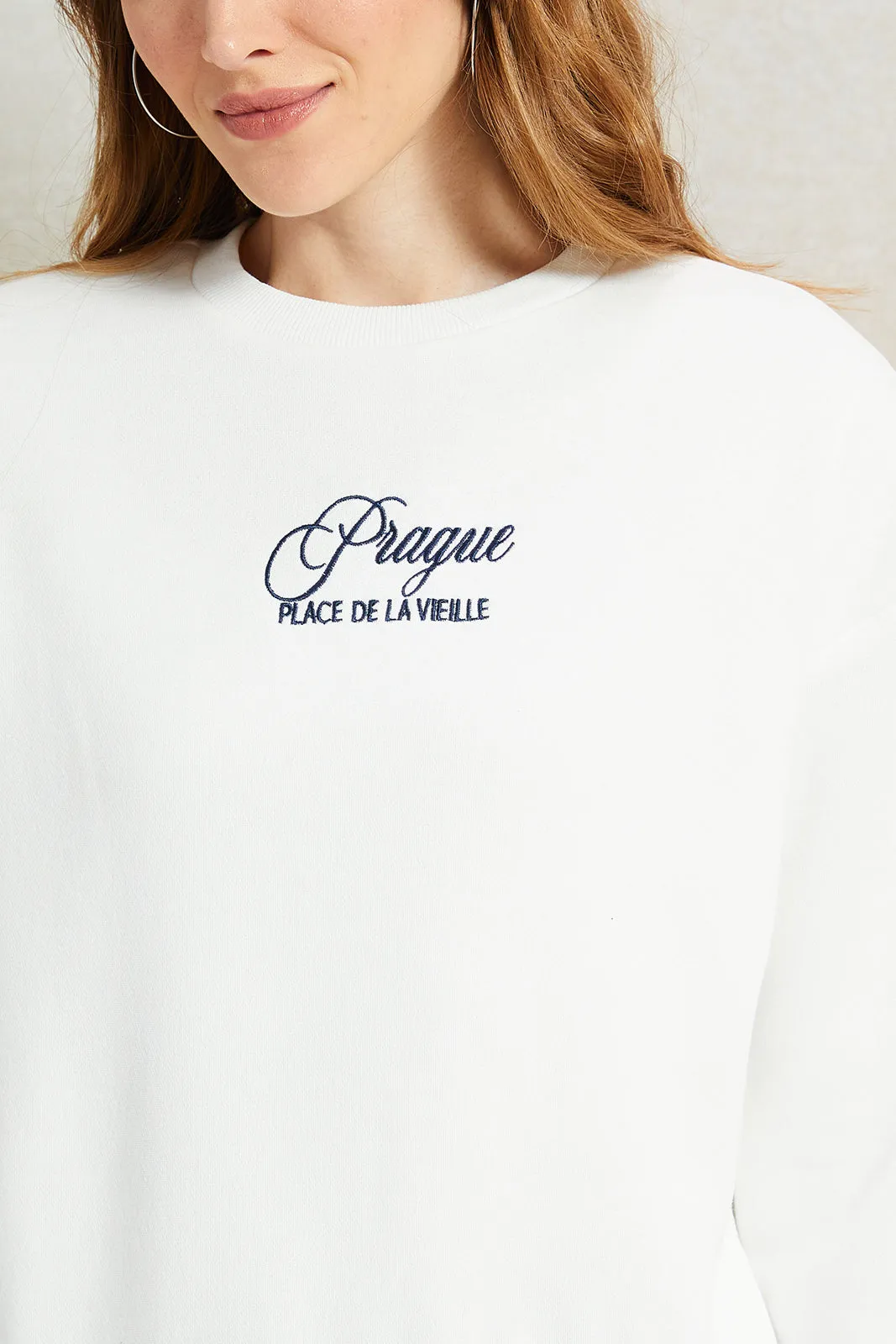 Women Ivory Printed Twofer Sweatshirt sold by Redtag product image thumbnail 4