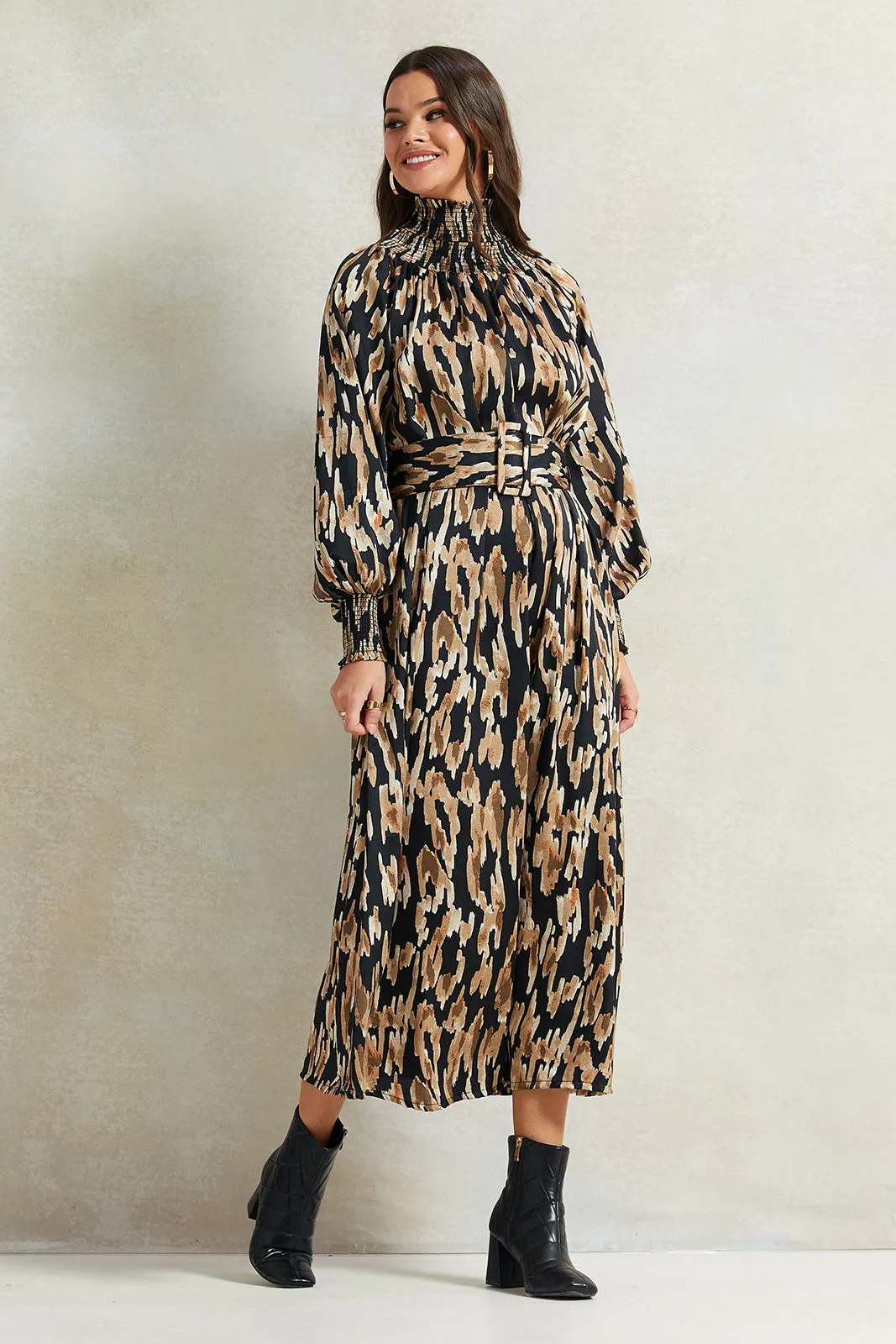 Women Black Printed Dress sold by Redtag