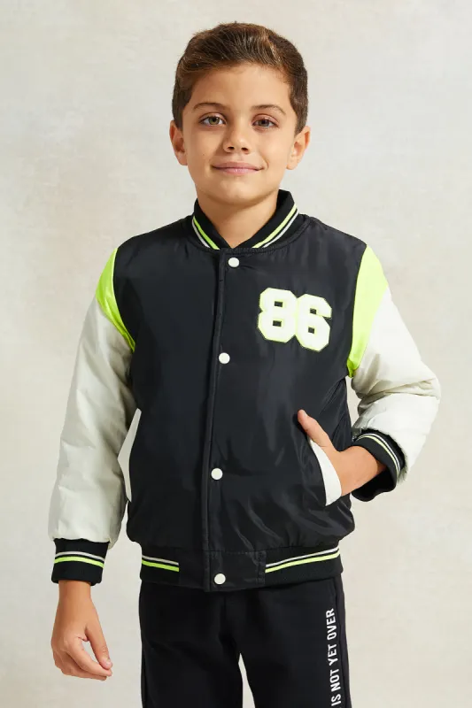 Boys Multicolour Printed  Baseball Jacket sold by Redtag