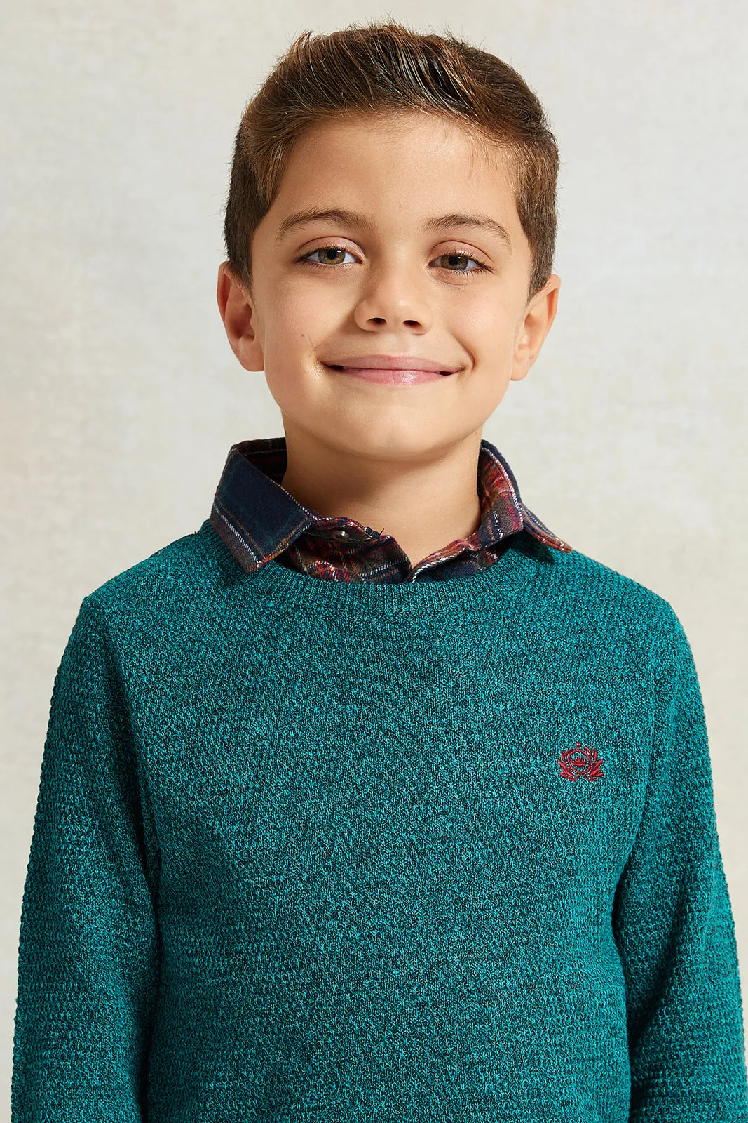 Boys Green Solid Hooded Sweater sold by Redtag product image thumbnail 4