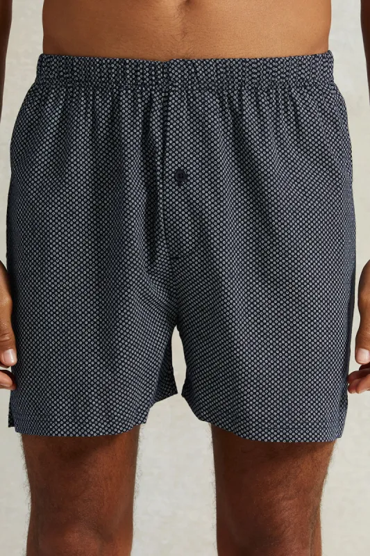 Men Grey Printed Woven Boxer Set (Pack of 2) sold by Redtag