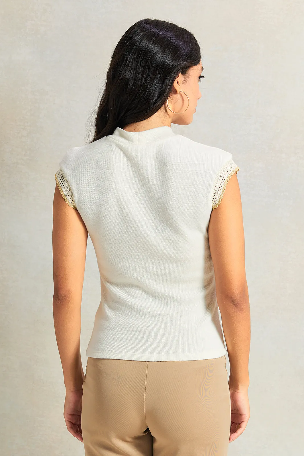 Women Beige Trim Detailed Top sold by Redtag product image thumbnail 3