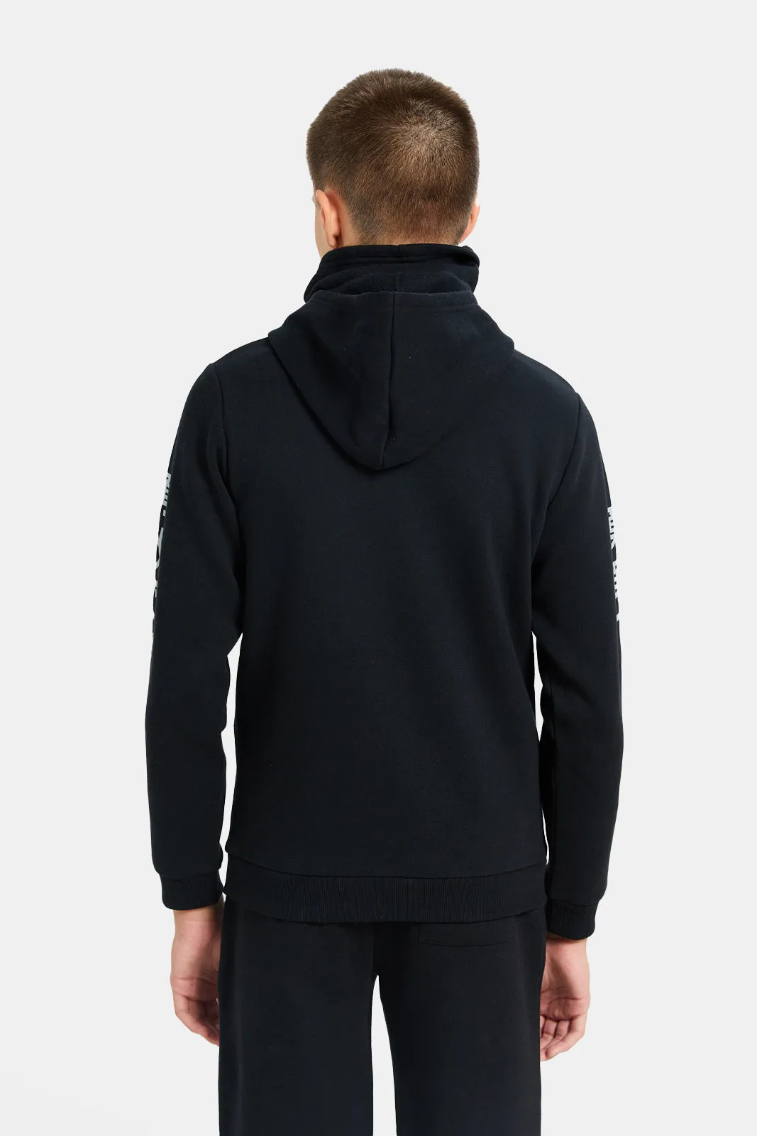 Senior Boys Black Ninja Print Hooded Sweatshirt sold by Redtag product image thumbnail 3