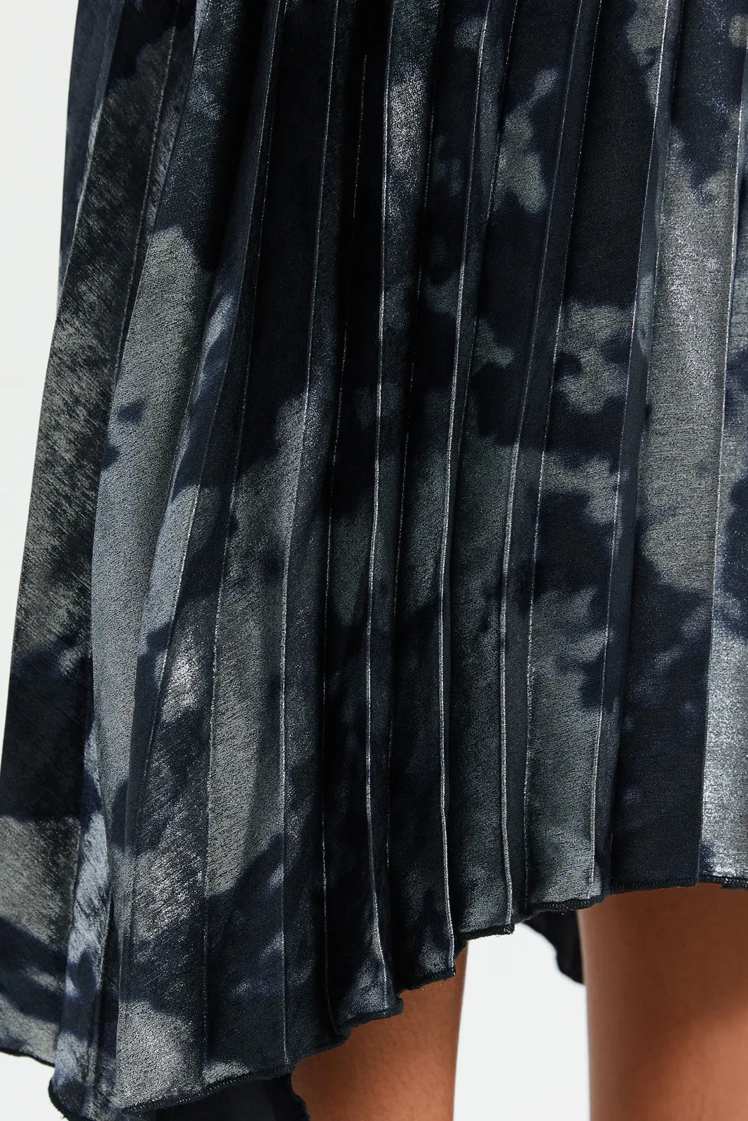 Women Black Foil Printed Pleated Skirt sold by Redtag product image thumbnail 5