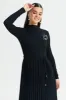 Women Black Corsage Flower Knit Woven Dress sold by Redtag